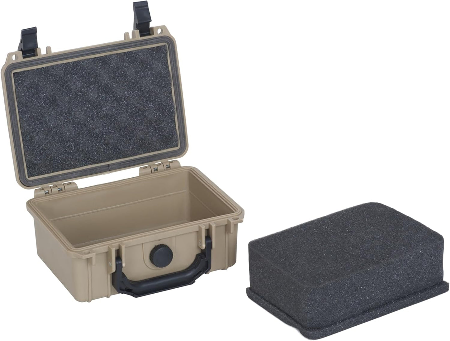 MEIJIA Portable All Weather Waterproof Protective Hard Case,Camera Case with Customizable Fit Foam, Fit use of Drones, Cameras, Equipments, 8.12"x6.56"x3.56" (Black)