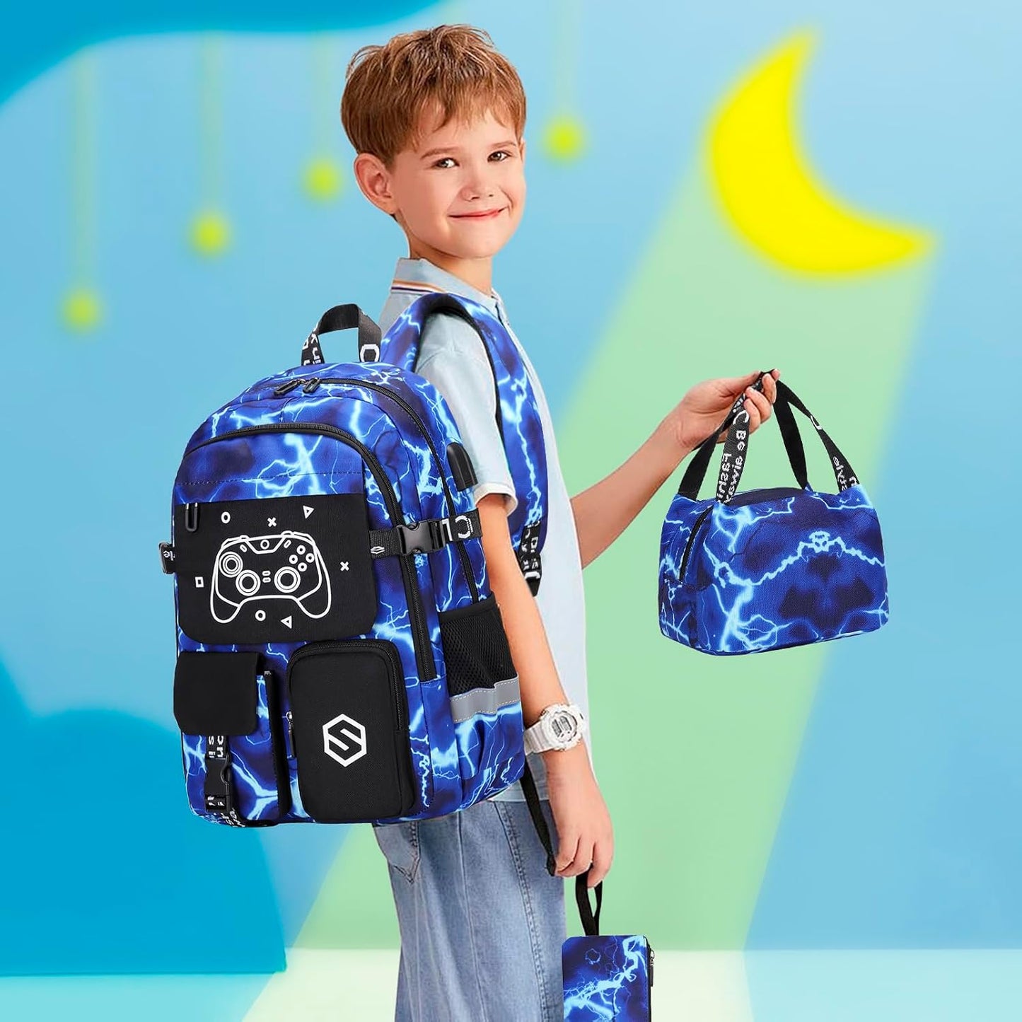 Scothen Cool Luminous School Backpacks for Boys