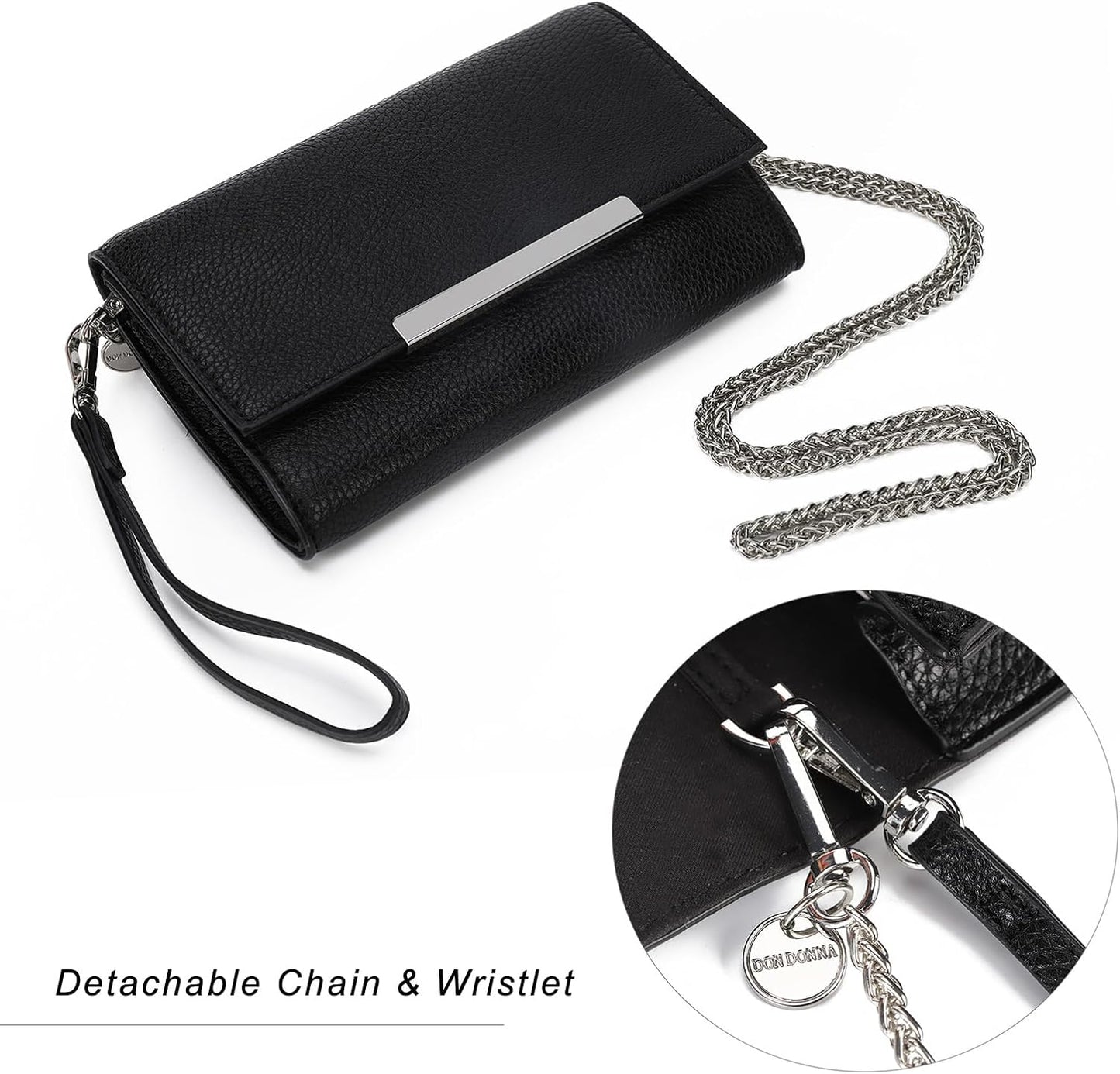AFKOMST Small Clutch Purses for Women Summer Crossbody Bags and Straw Wristlet Handbags with Chain Strap