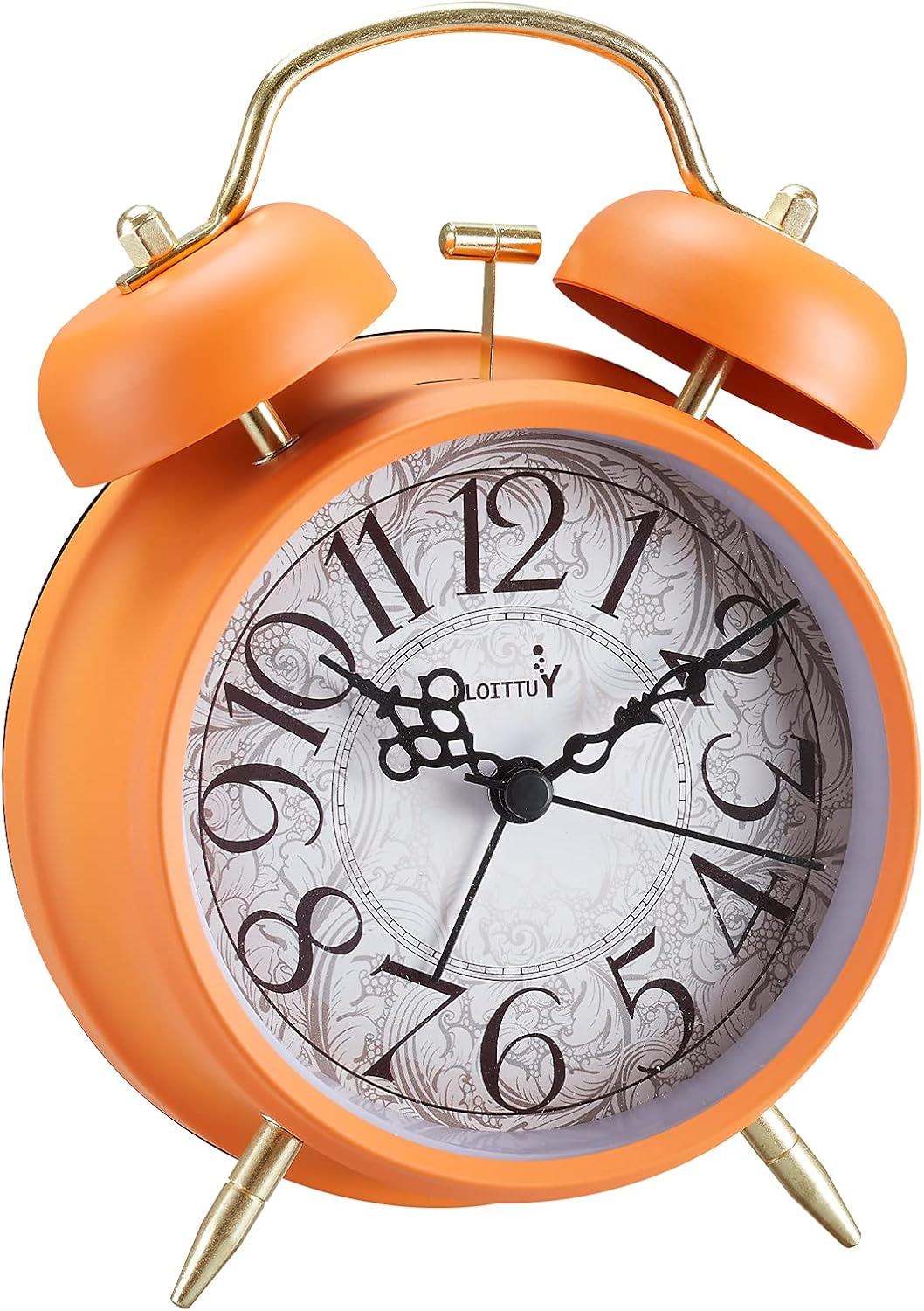 FLOITTUY Loud Alarm for Deep Sleepers 4'' Retro Twin Bell Alarm Clock with Backlight for Bedroom and Home Decoration(Retro White)