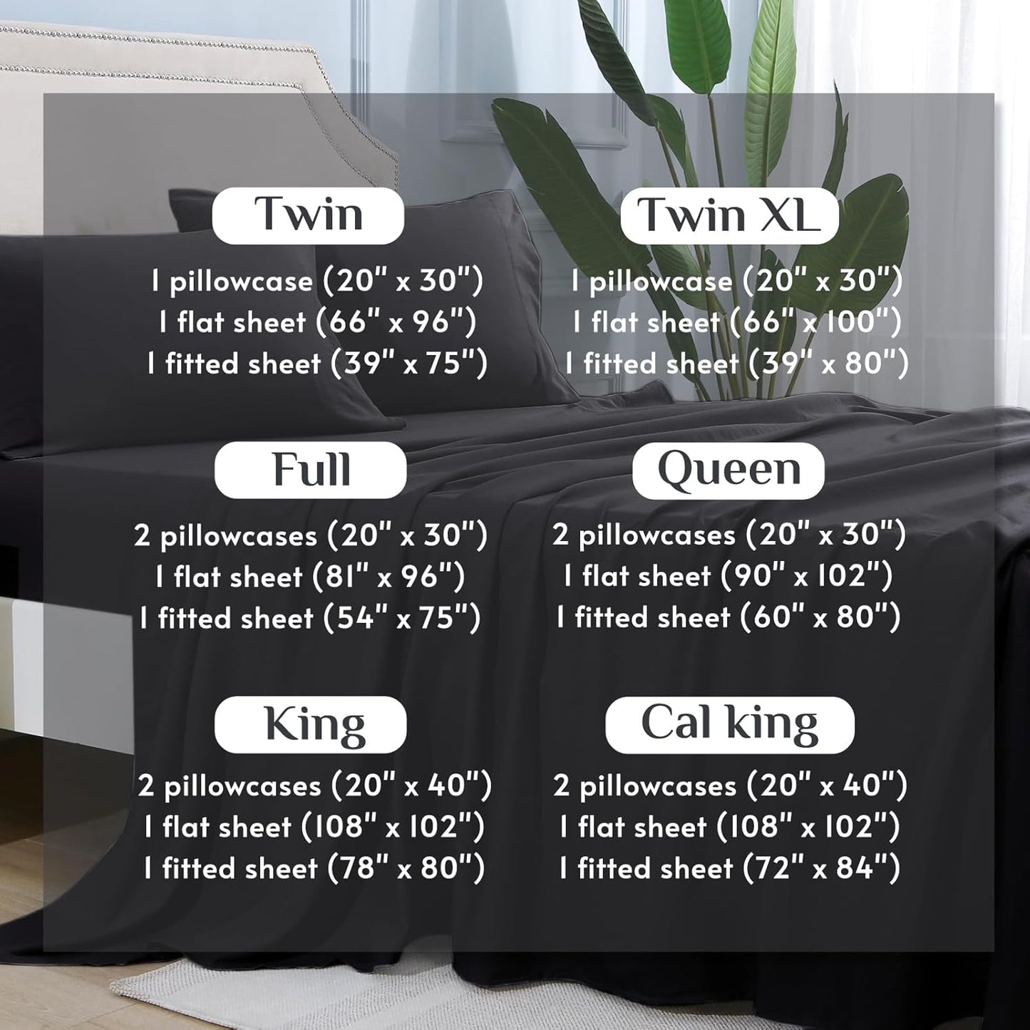 JOLLYVOGUE Queen Size Bed Sheet Set - 4 Piece Bed Sheets Set with Deep Pocket - Soft Breathable & Cooling - Resists Shrinkage & Fading Draps Queen - Easy Care (Dark Grey)