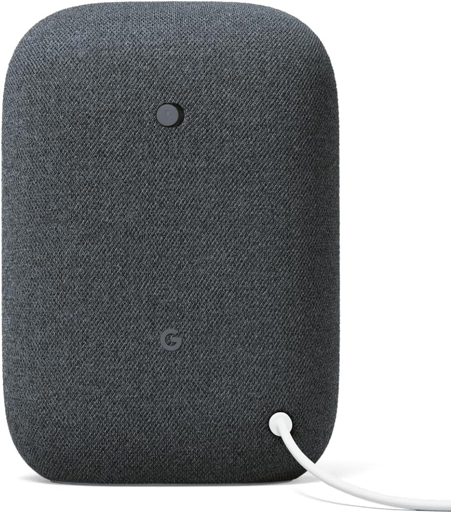 Google Voice Bluetooth Speaker - Wireless Music Streaming, Powerful Sound, Built-in Assistant, Wi-Fi and Bluetooth Connection, Smart Home Control, Stereo Pairing (Charcoal)