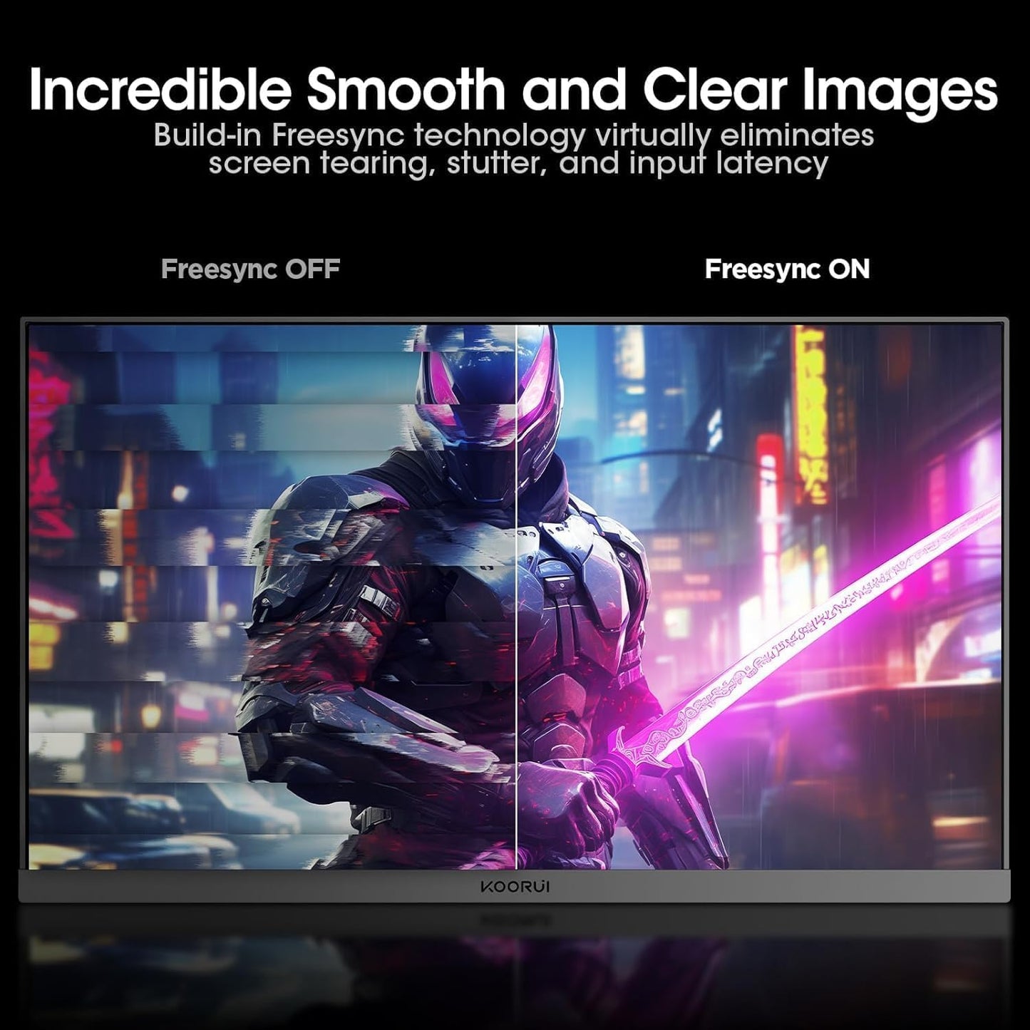 KOORUI Monitor 27 inch QHD 2K Fast IPS Gaming Monitor, 200Hz 1ms, HDR400,95% DCI-P3,Adaptive Sync,Tilt Pivot Swivel Vertical Height Adjustable,HDMI 2.0 &DP 1.4 Ports, G2722P, Black