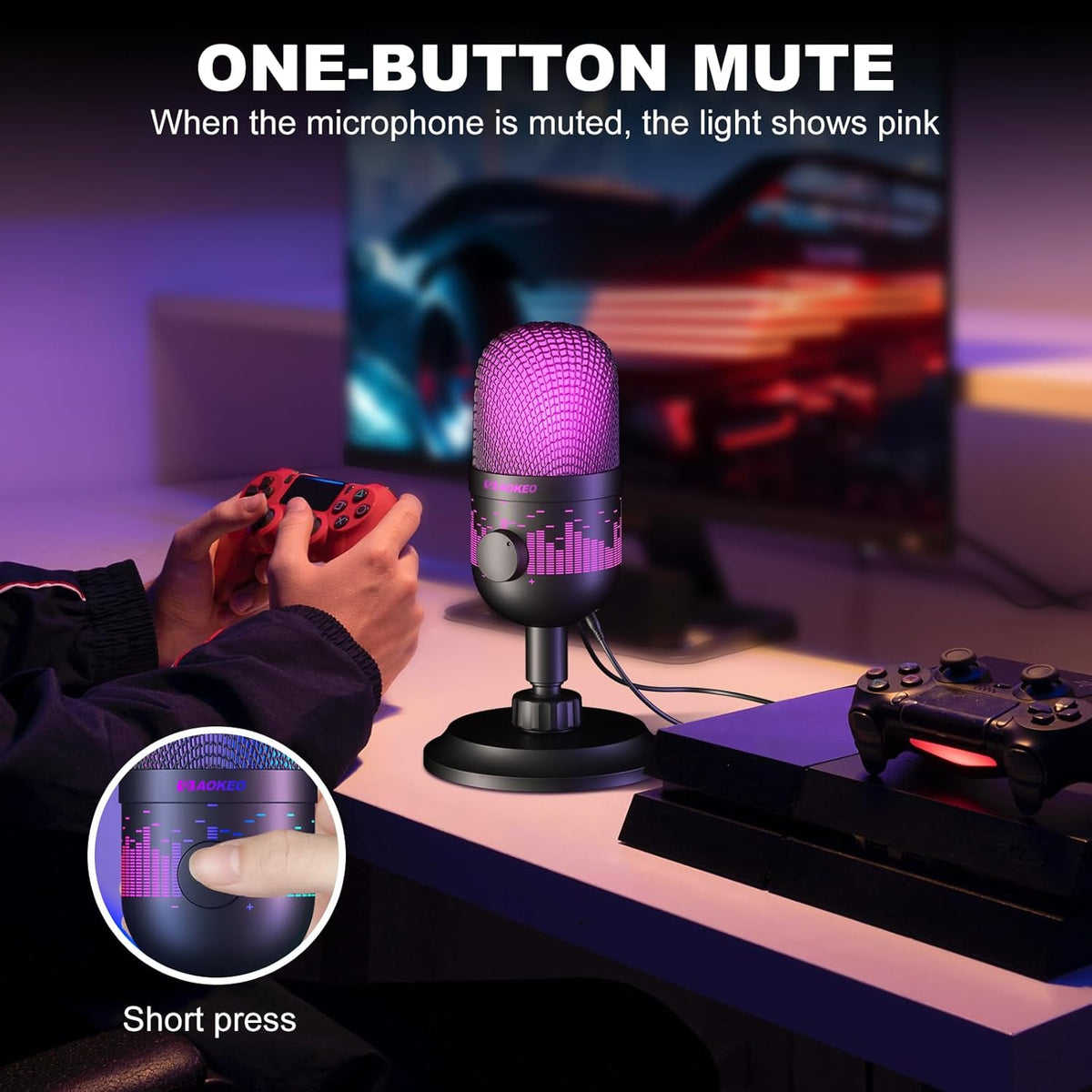 USB Condenser Microphone | Gaming Microphone | Computer Microphone | Streaming Microphone | Podcast Recording Microphone | Unidirectional Voice Pickup - PuriLite