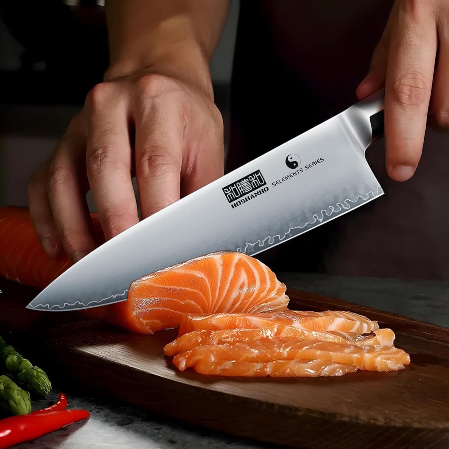 HOSHANHO Fillet Knife 7 Inch, Professional Japanese Super Steel Boning Knife for Meat Chicken Cutting, Japanese Fish Fillet Knife with Ergonomic Red Sandal Wooden Handle