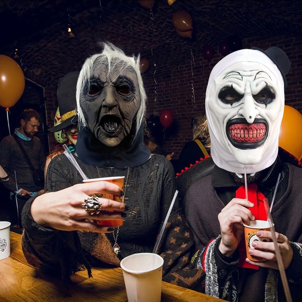ACBAGI Halloween Mask Costume Old Women Mask Scary Halloween Masks Cosplay mask for adults
