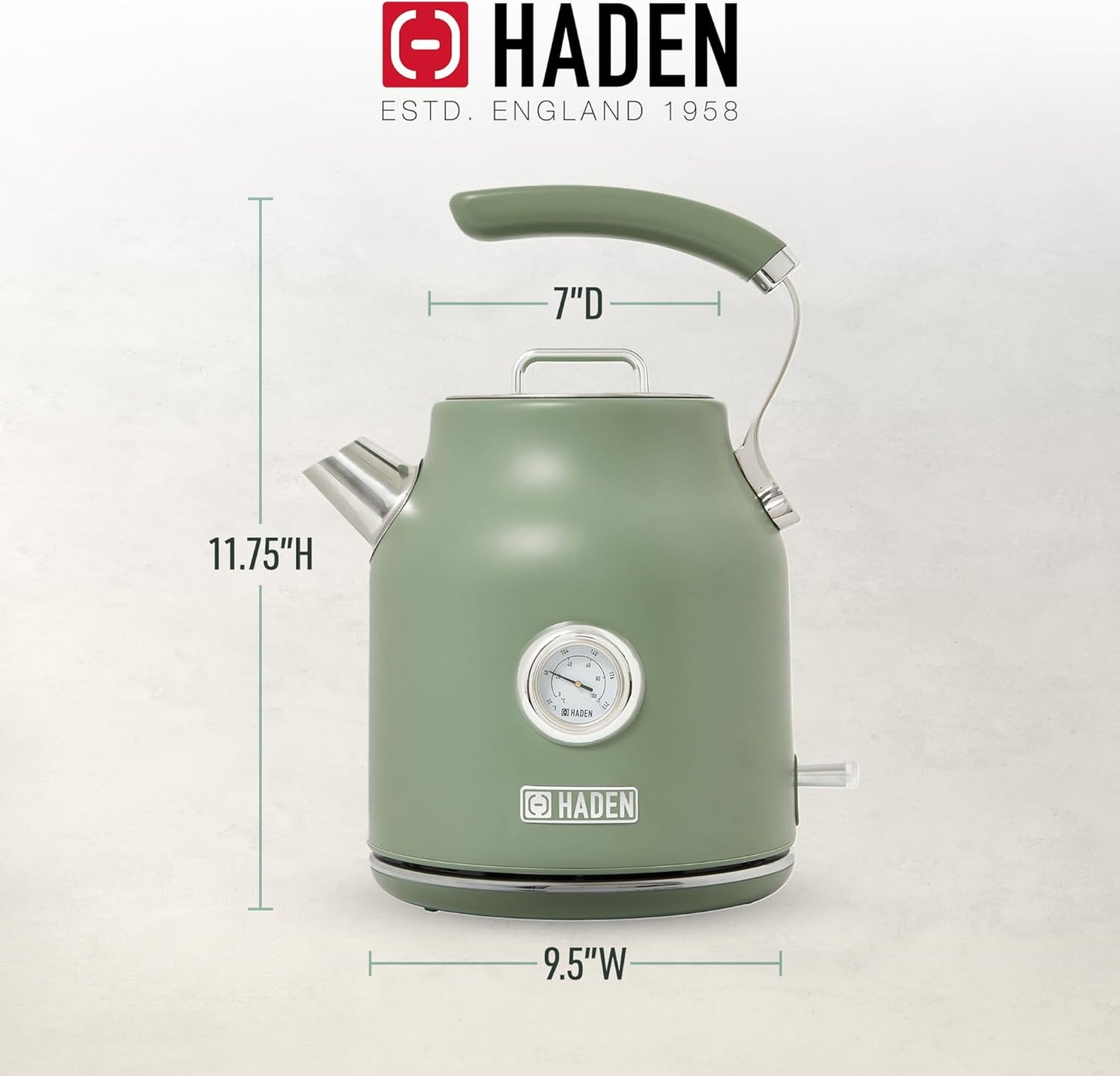Haden Dorset 75070 Retro Stainless Steel Tea Kettle, 1500W Hot Water Kettle Electric Kettles for Boiling Water, 1.7L Black/Copper Electric Tea Kettles Automatic Shut Off, Boil-Dry Protection Tea Pots