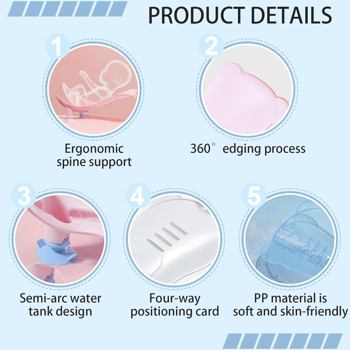 Baby Sink Bath with Suction Cup, Portable Sink Baby Bath with Hanging Hole, Buttock Support Washing Tool for Counter Bathtub Daily Use, Bathtub for, Bather for