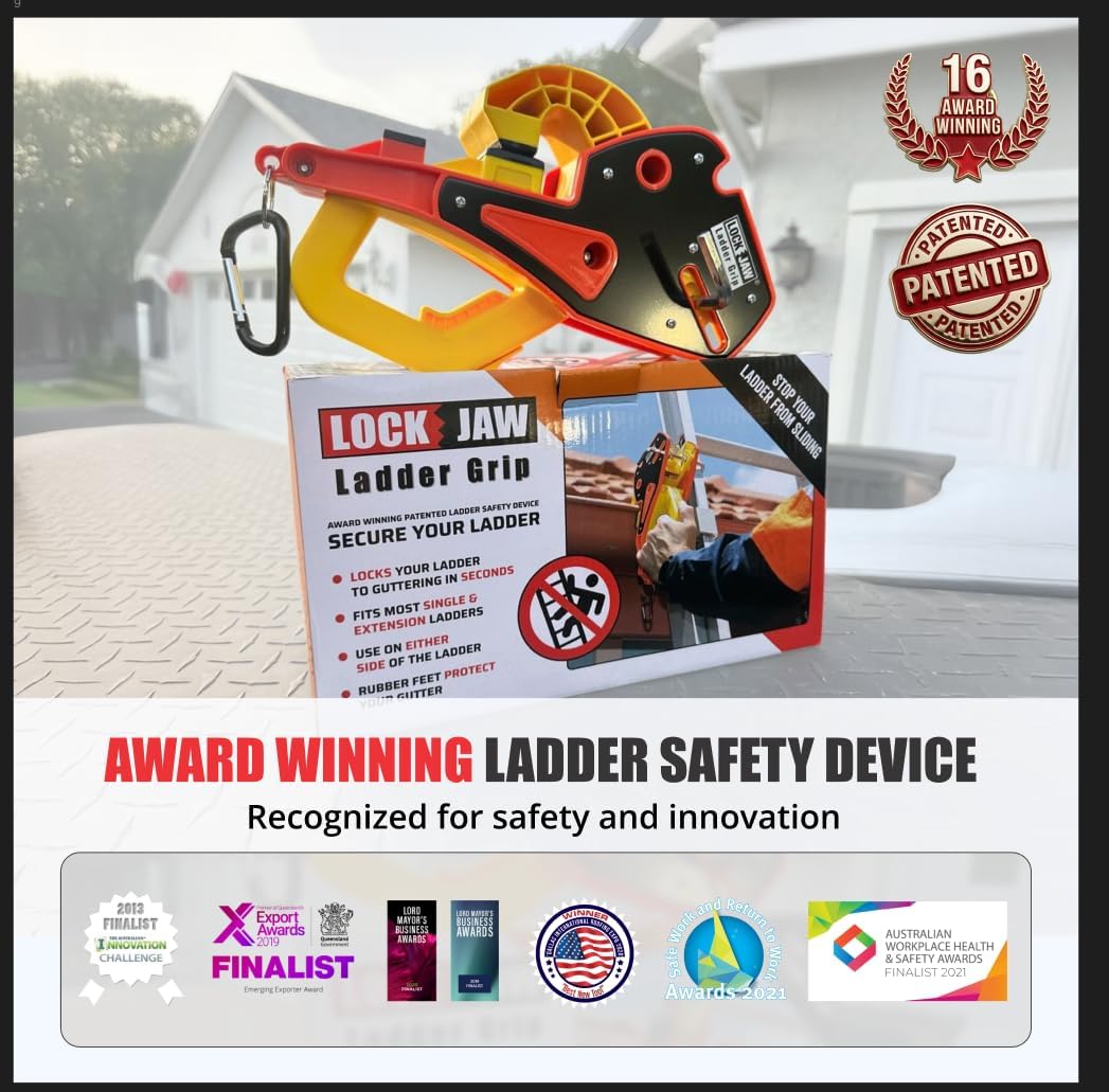 Lock Jaw Ladder Grip - Ladder Safety Clip - Feel secure on your ladders and climb safer by Ladder GripL8