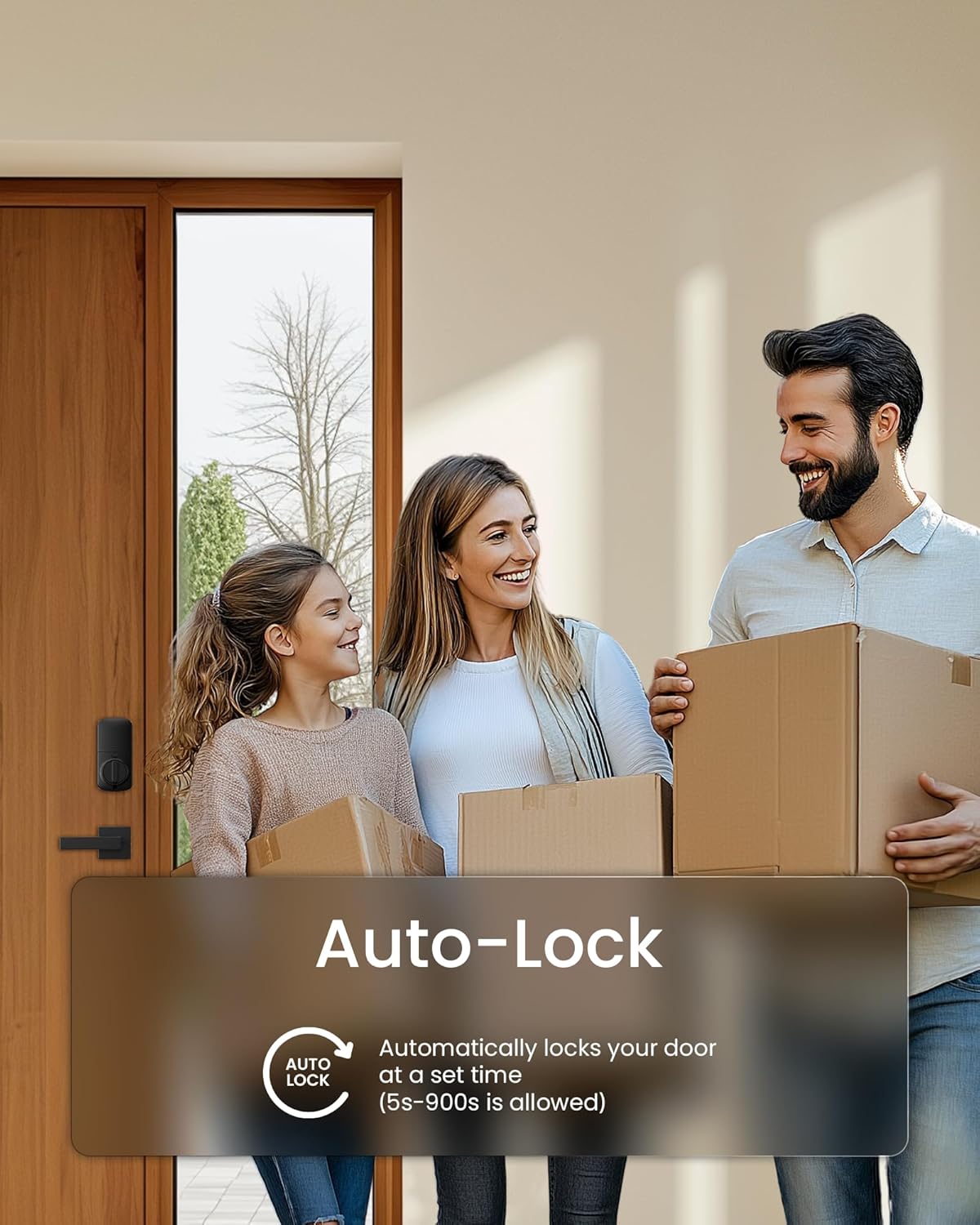 DESLOC B200 Fingerprint Smart Door Lock, Keyless Entry Door Lock, App Control, Easy Installation, Front Door Smart Deadbolt Lock, Touchscreen Keypad, Emergency Power Port, 12 Months Battery, IP54