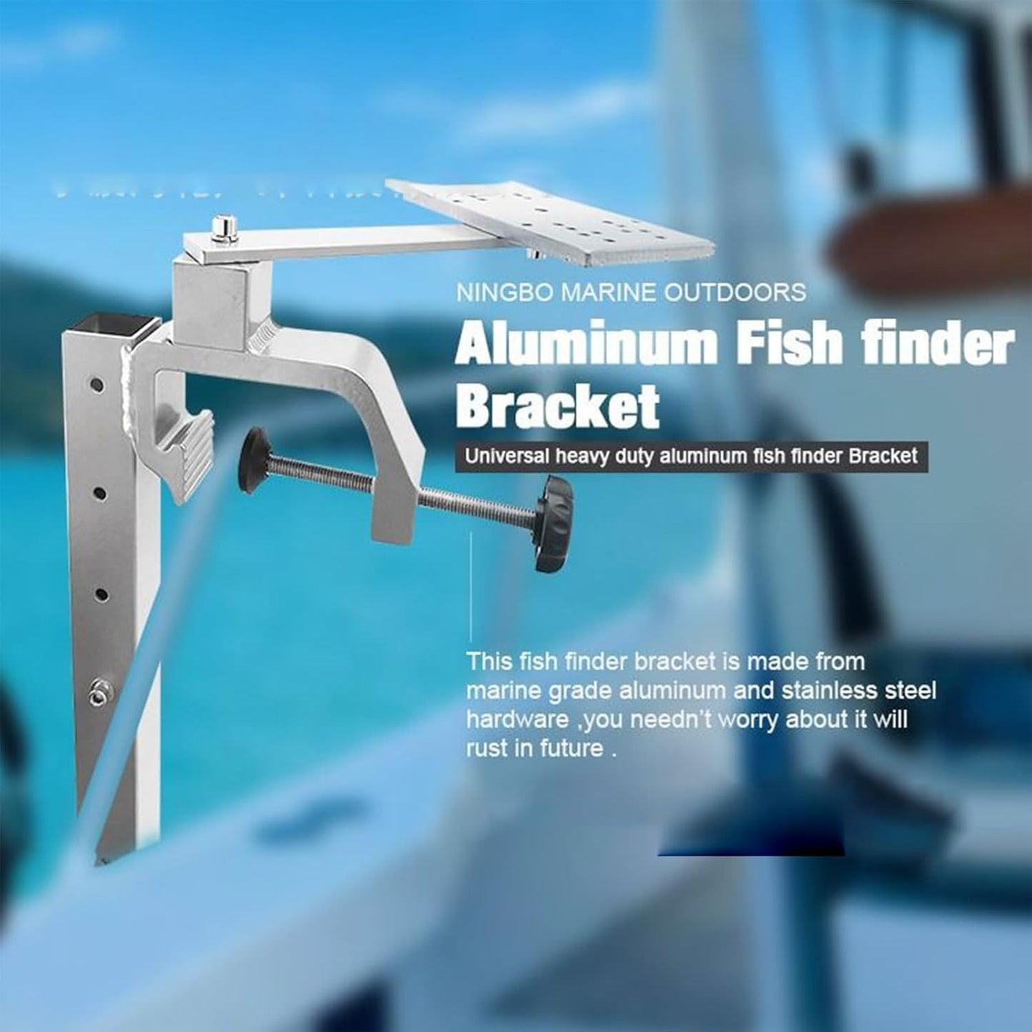 Fish Finder Mounts for Boats - Portable Fish Finder and Depth Finders for Kayaks | Saltwater Fishs Bracket | 360° Rotation Height Adjustment Mount Holder Bracket Boat Kayak Fishing Saltwater Marine |