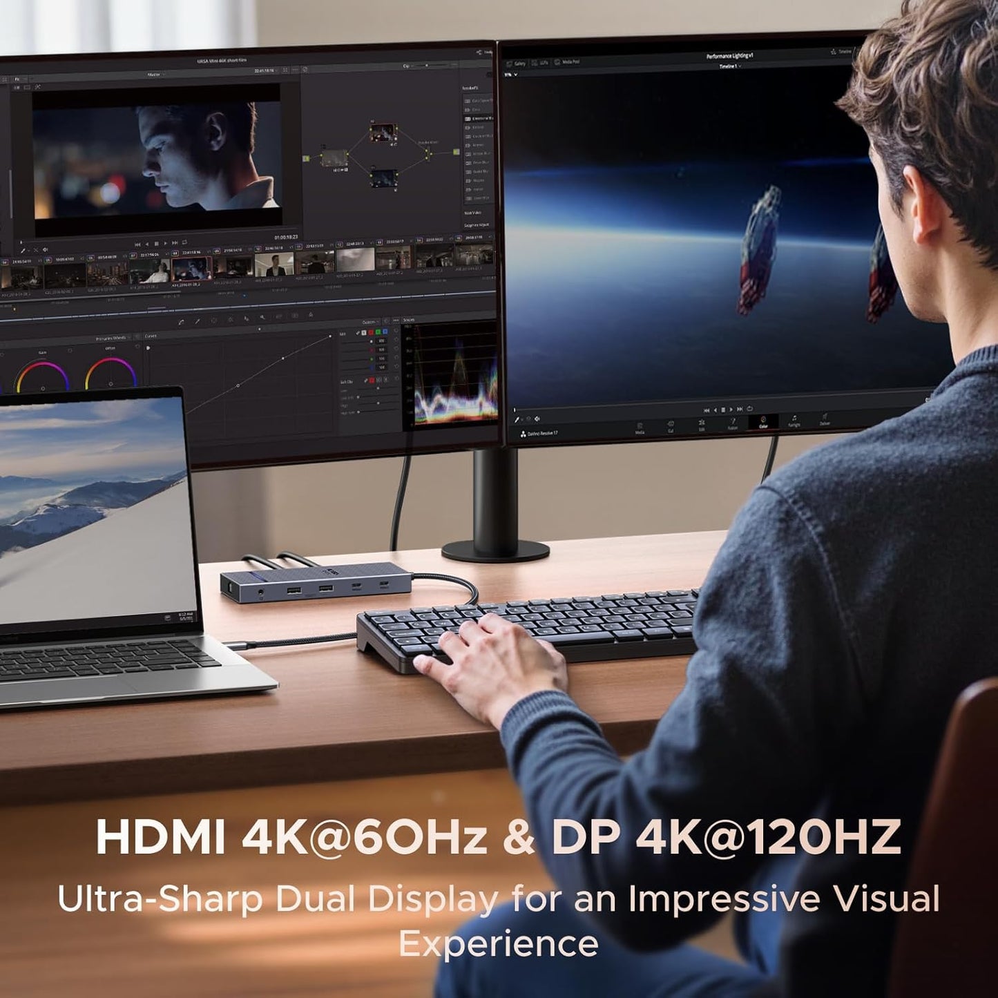 UGREEN USB C Hub(11 in 1), Revodok Pro 4K@120Hz DisplayPort, 4K HDMI, 2x 10Gbps USB-C Data, 100W PD, 1000Mbps Ethernet, SD/TF, 3.5mm, Laptop Docking Station for XPS, Surface, Thinkpad, Zenbok and More