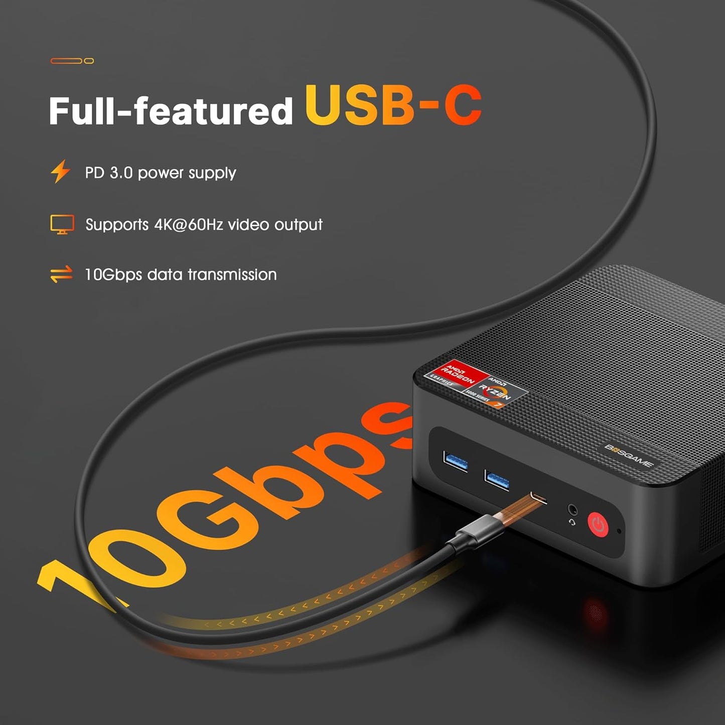 BOSGAME Mini PC P4, Desktop Computers Ryzen 7 5825U PC, Dual LAN Mini Gaming PC,16GB DDR4 RAM, 512GB NVMe SSD, 4K Triple Display, Wi-Fi 6E, Bluetooth 5.2