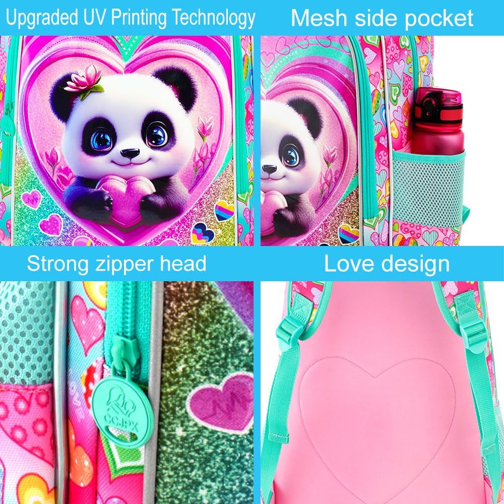 3pcs Backpack for Boys and Girls, 16” Kids Kindergarten Bookbag with Lunch Box, Cute Elementary Backpacks for Boy Girl