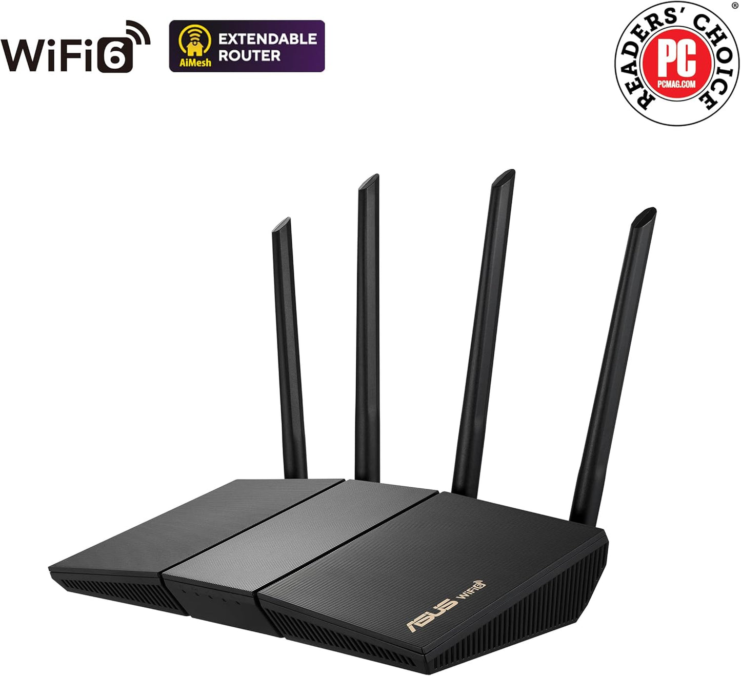 ASUS RT-BE86U BE6800 Dual-Band WiFi 7 Router, Supports 4096-QAM, MLO, AI WAN Detection, AiMesh, Subscription-Free Network Security, and Comprehensive VPN Features, Guest Network Pro, Gaming