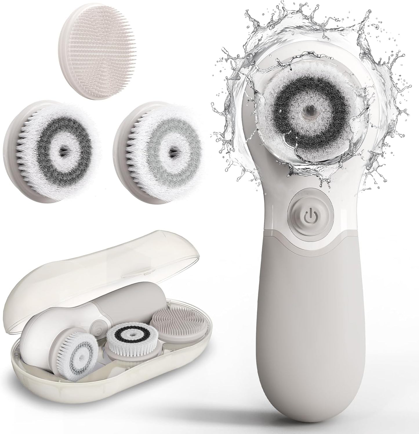 Facial Cleansing Brush Electric Facial Exfoliating Massage Brush with 3 Cleanser Heads and 2 Speeds Adjustable for Deep Cleaning, Removing Blackhead, Face Massaging