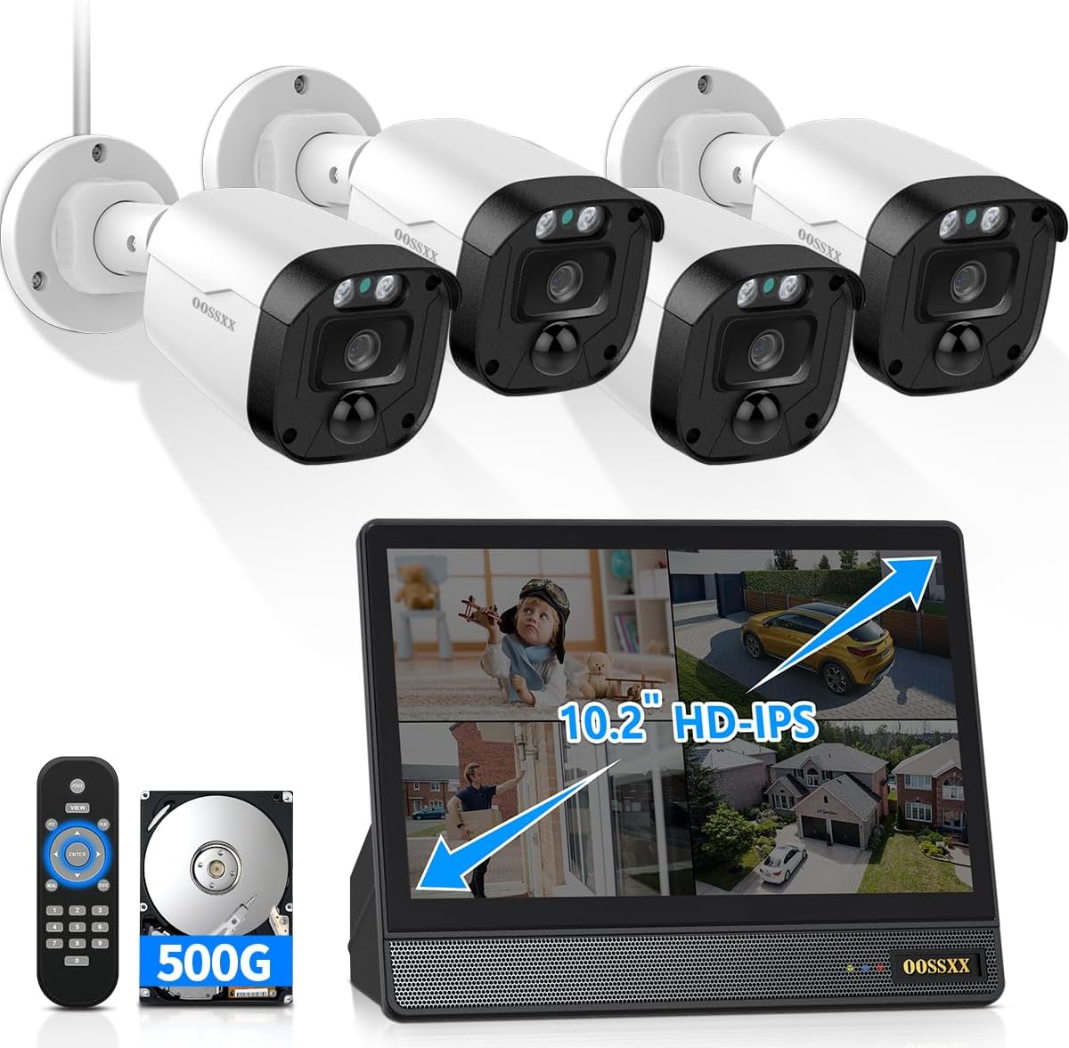 (Full HD 5MP Definition) Outdoor Wired Security Camera System Surveillance Cameras CCTV Camera for Home Security System DVR Systems