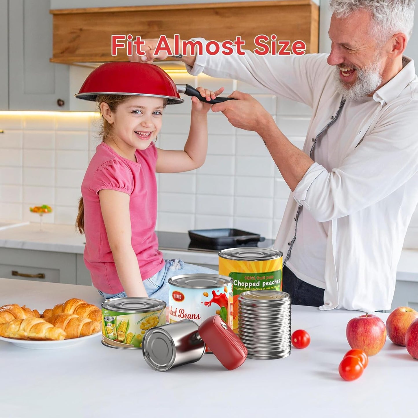 Osnil Rechargeable Electric can Opener for Seniors, Arthritis and Mum Automatic Open Any Size can with Smooth Edge Food-Safe with Rechargeable Battery and USB Cable