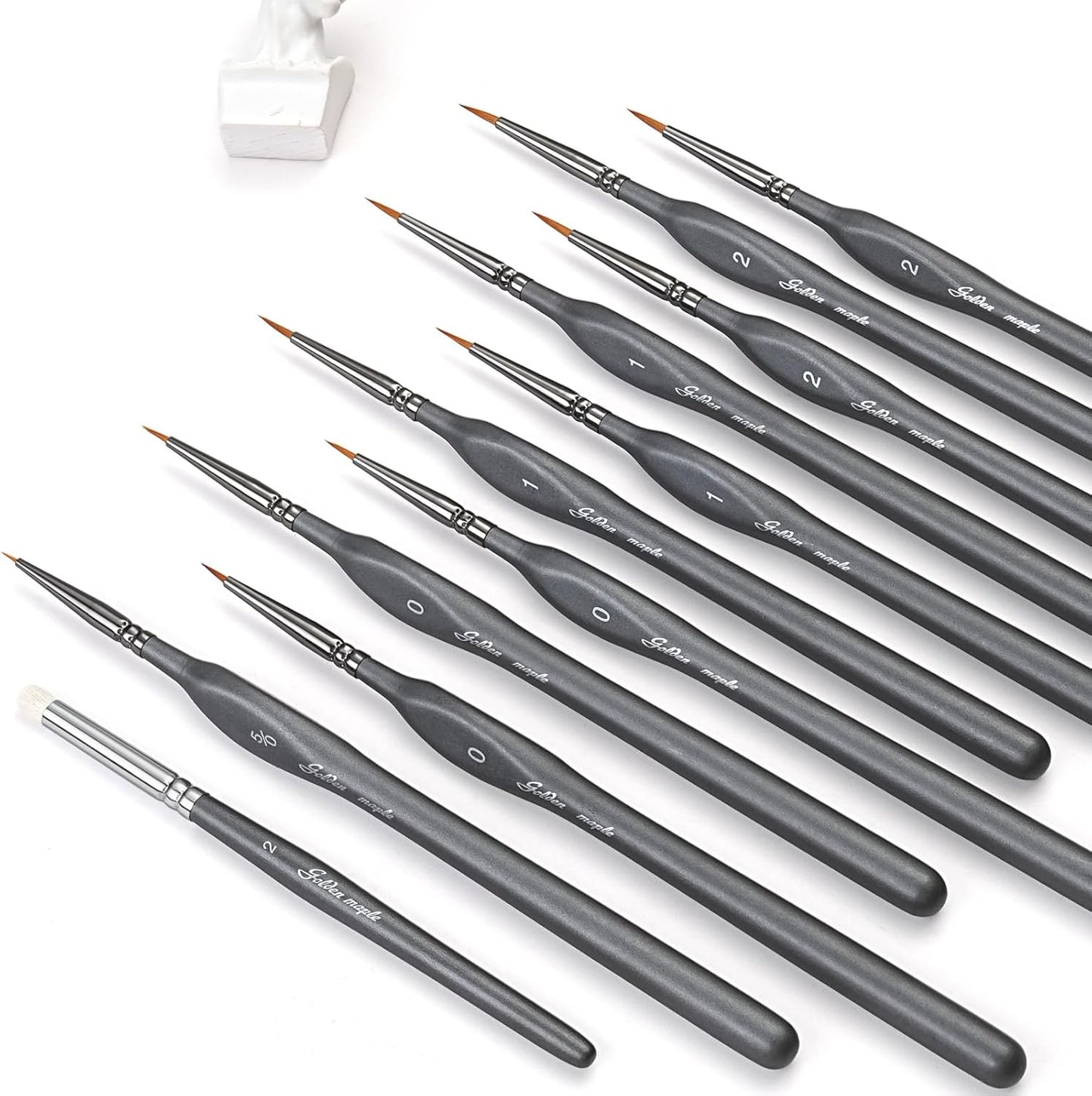 Detail Paint Brushes Set 10pcs Miniature Brushes for Fine Detailing & Art Painting - Acrylic, Watercolor,Oil,Models
