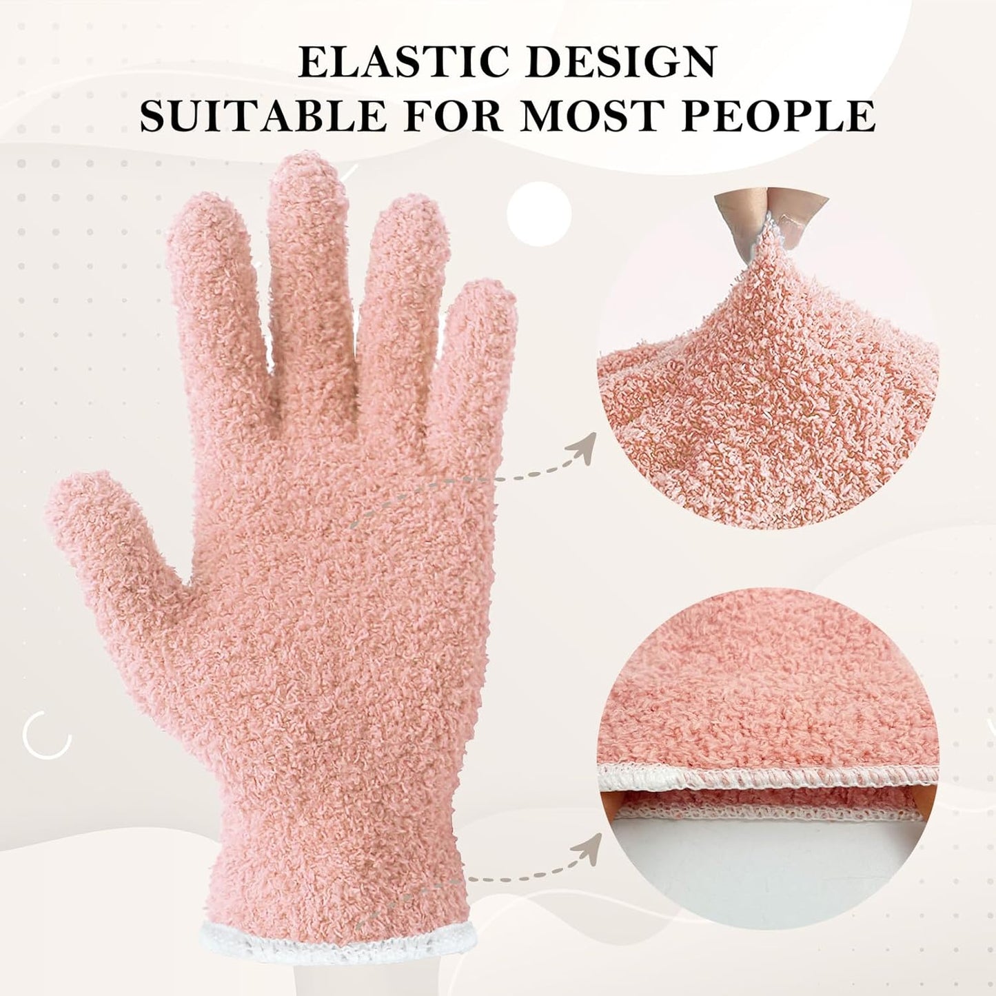 EvridWear Microfiber Auto Dusting Cleaning Gloves for Cars and Trucks, Dust Cleaning Gloves for House Cleaning, Perfect to Clean Mirrors, Lamps and Blinds (S/M)