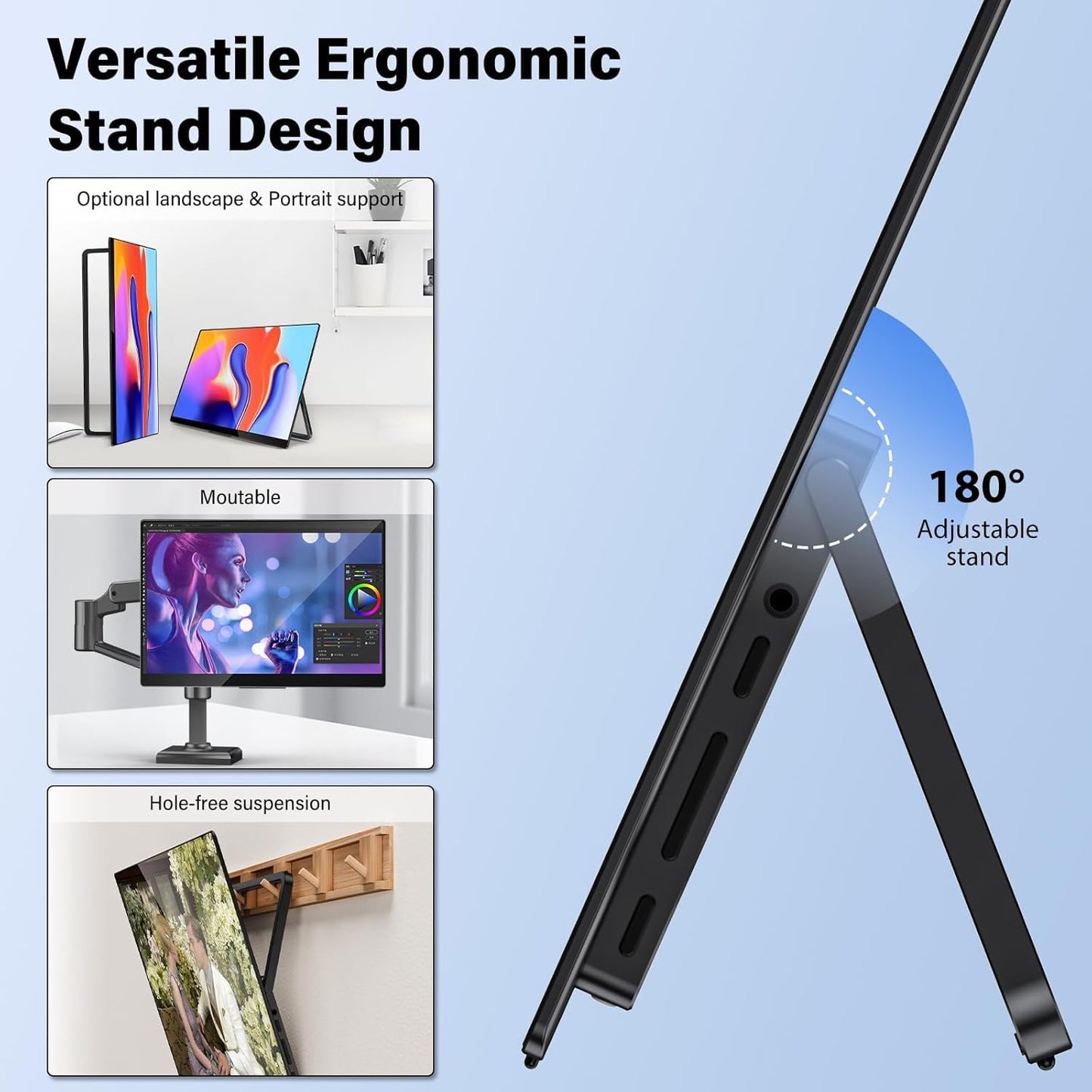 InnoView 4K OLED Portable Monitor, 14 Inch OLED Monitor for Laptop, 100% DCI-P3, 1MS with Speaker and Stand, USB-C HDMI High-end Screen for Laptop PC MAC Phone PS4 Xbox Switch