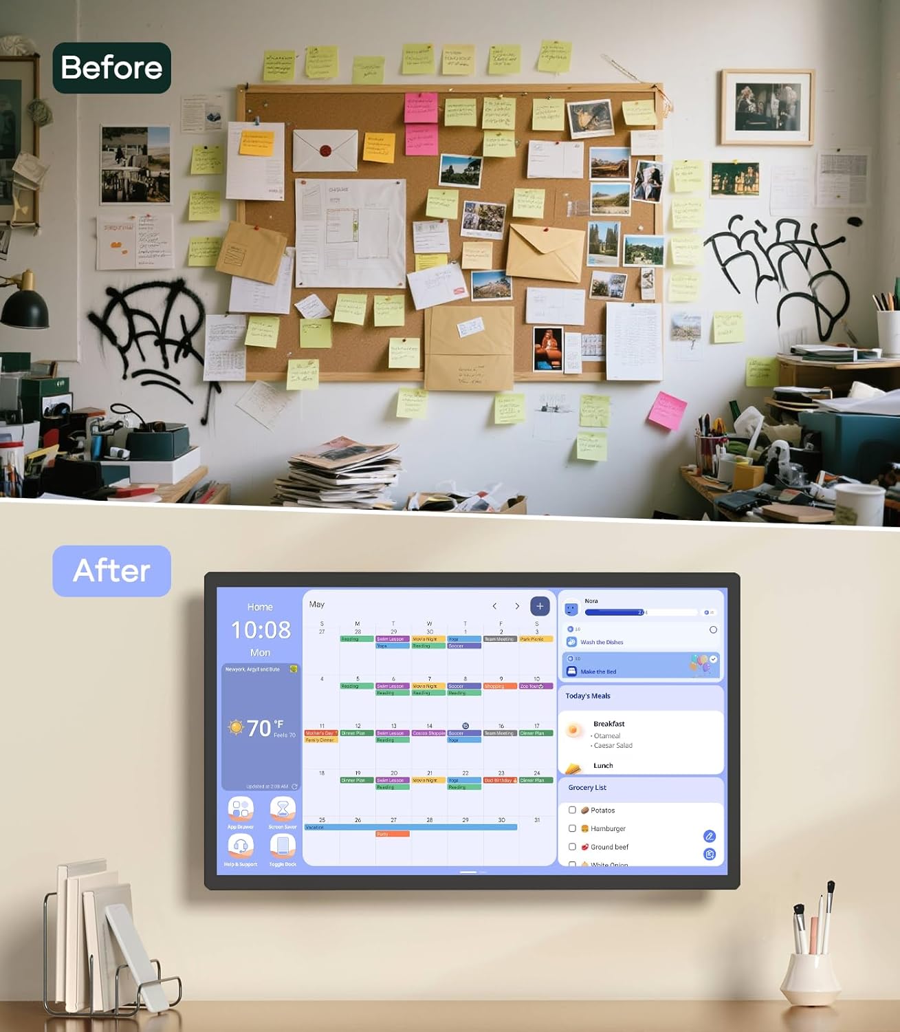 Purilite Select 32-Inch Digital Wall Calendar