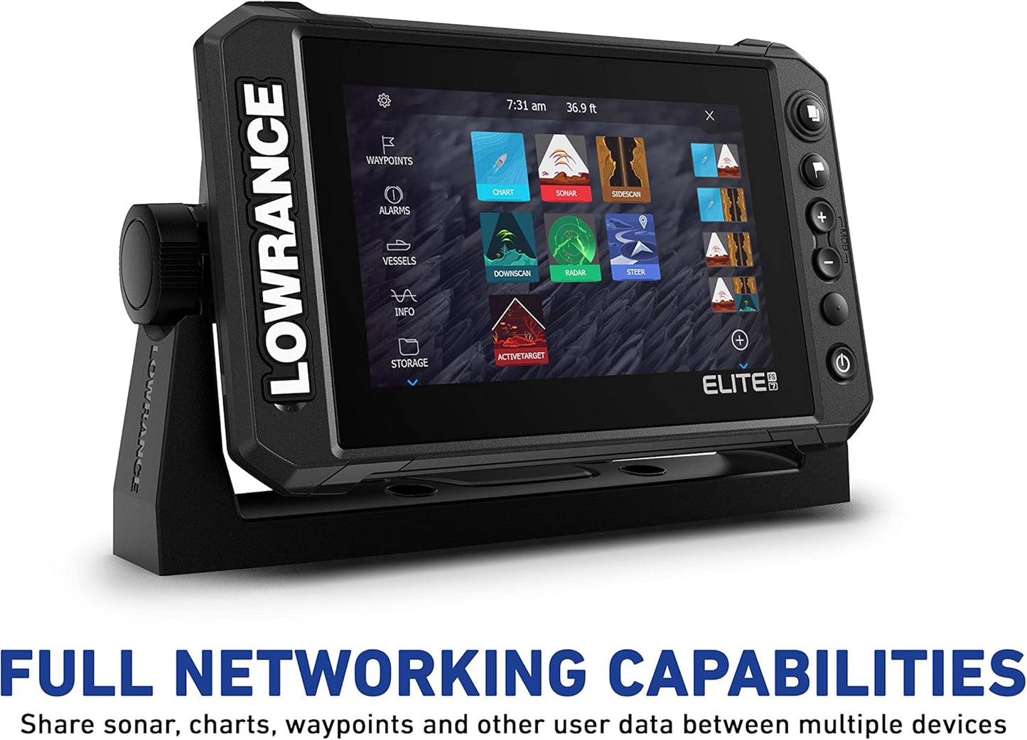 Lowrance Elite FS 7 Fish Finder with HDI Transducer, Preloaded C-MAP Contour+ Charts