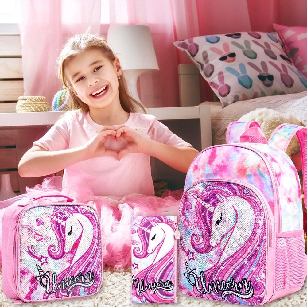 3pcs Backpack for Boys and Girls, 16” Kids Kindergarten Bookbag with Lunch Box, Cute Elementary Backpacks for Boy Girl
