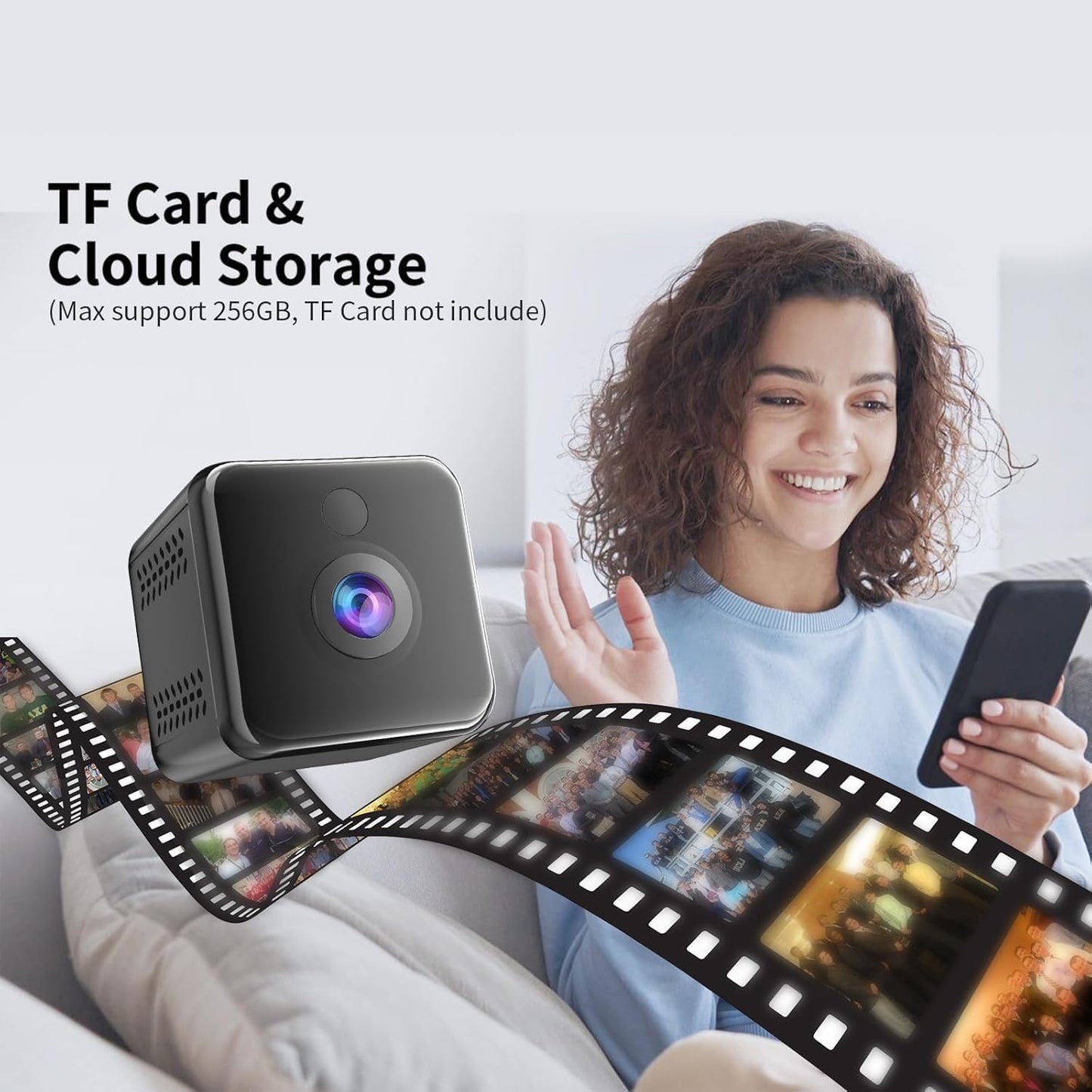 OBEST Mini Camera 1080P HD, Wireless Home Indoor Outdoor Security Camera, Small Nanny Cam House Office Cameras Mobile Phone APP Remote, Long Battery Life with Motion Detector and Night Vision