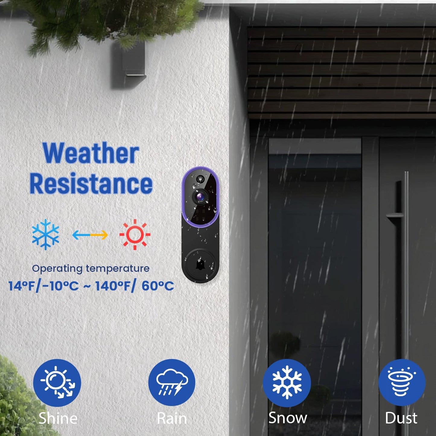Occuwave 1080P Video Doorbell Camera Wireless with Chime Ringer, Cloud Storage, Live Image, 2-Way Audio, Night Vision, 2.4Ghz WiFi, Indoor Surveillance, Real-Time Alert (Brown+Black)