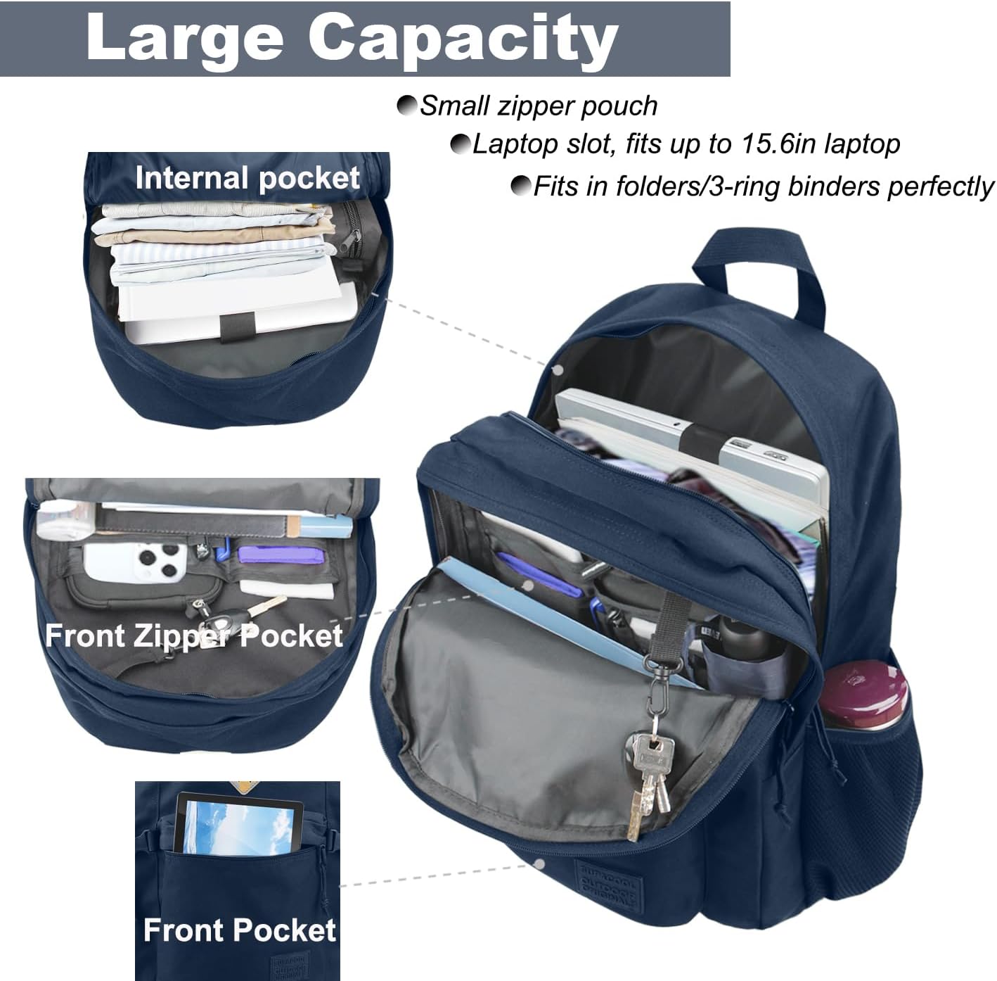 SUPACOOL Lightweight Casual Backpack for Men and Women, Large Backpack for School Boys and Girls
