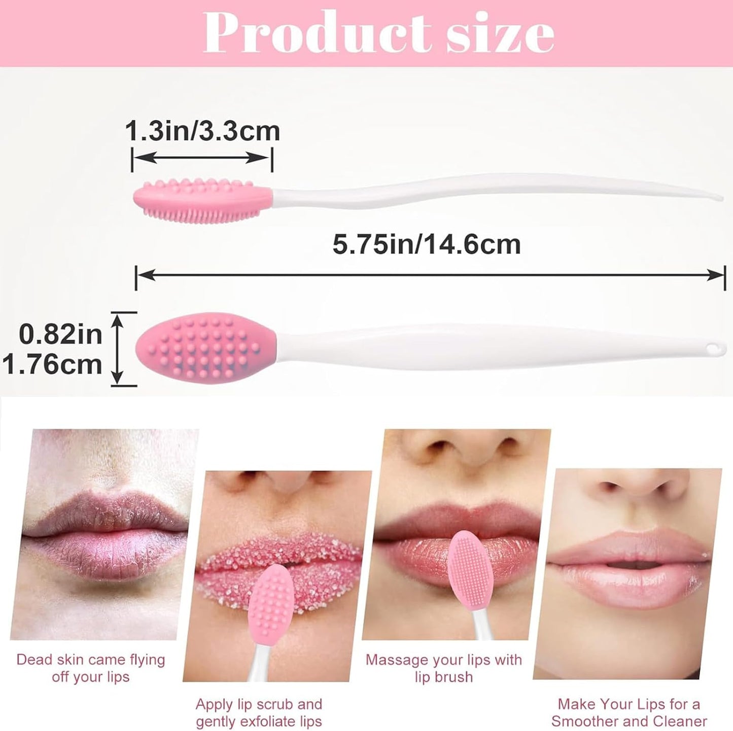 Purilite Select Silicone Face Scrubbers + 2 Exfoliating Lip Brushes + 2 Facial Cleansing Brushes – Gentle Exfoliation & Deep Cleansing Set