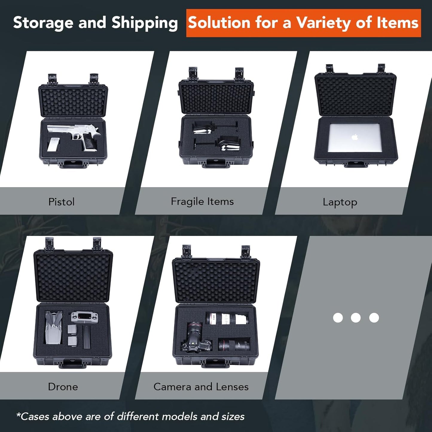 Lykus HC-4410 Waterproof Hard Case with Customizable Foam Insert, Interior Size 17.32x11.42x4.72 in, Suitable for up to 16" Laptop,Starlink Mini,Keyboard,Drill,Audio Mixer,mic,Flashlight,and More