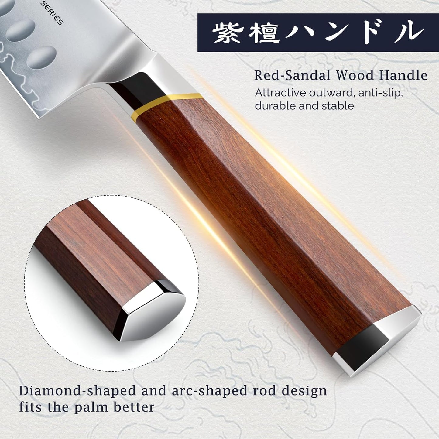 HOSHANHO Fillet Knife 7 Inch, Professional Japanese Super Steel Boning Knife for Meat Chicken Cutting, Japanese Fish Fillet Knife with Ergonomic Red Sandal Wooden Handle