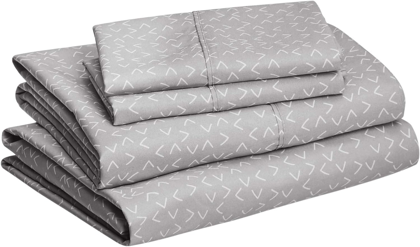 Amazon Basics Lightweight, Breathable Microfiber 4-Piece Bed Sheet Set with 14-Inch Deep Pockets, Full, Blush Pink, Solid