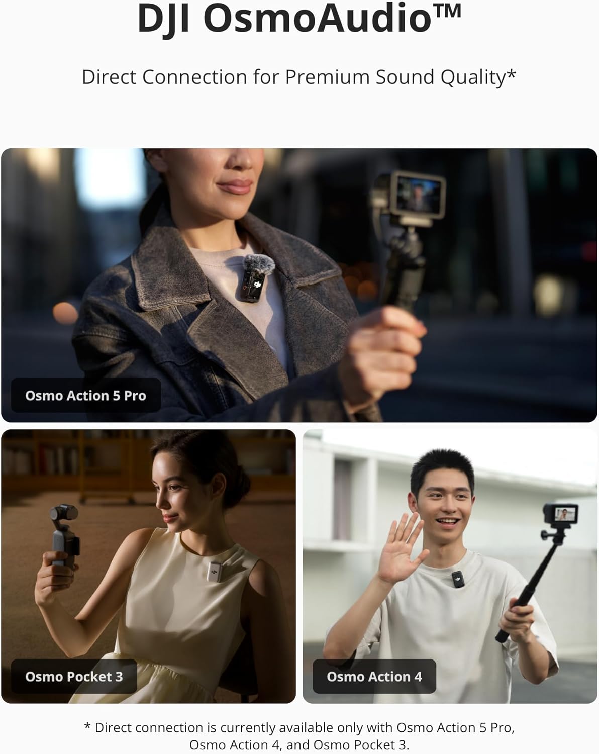 DJI Mic 2 (2 TX + 1 RX + Charging Case), Wireless Lavalier Microphone, Intelligent Noise Cancelling, 32-bit Float Internal Recording, 820 ft.(250m) Range, Microphone for iPhone, Android, Camera