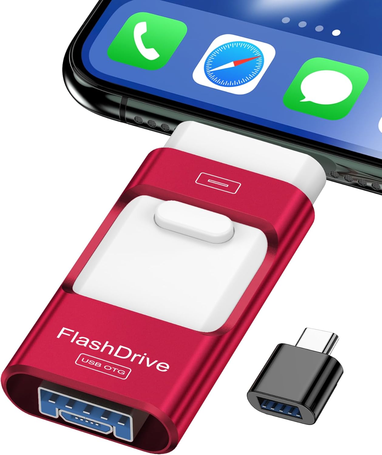 256GB Flash Drive for iPhone Photo Stick, Thumb Drive USB Stick High Speed Transfer USB Drives External Picture Video Storage Memory Expansion for iPhone/iPad/PC (Blue)