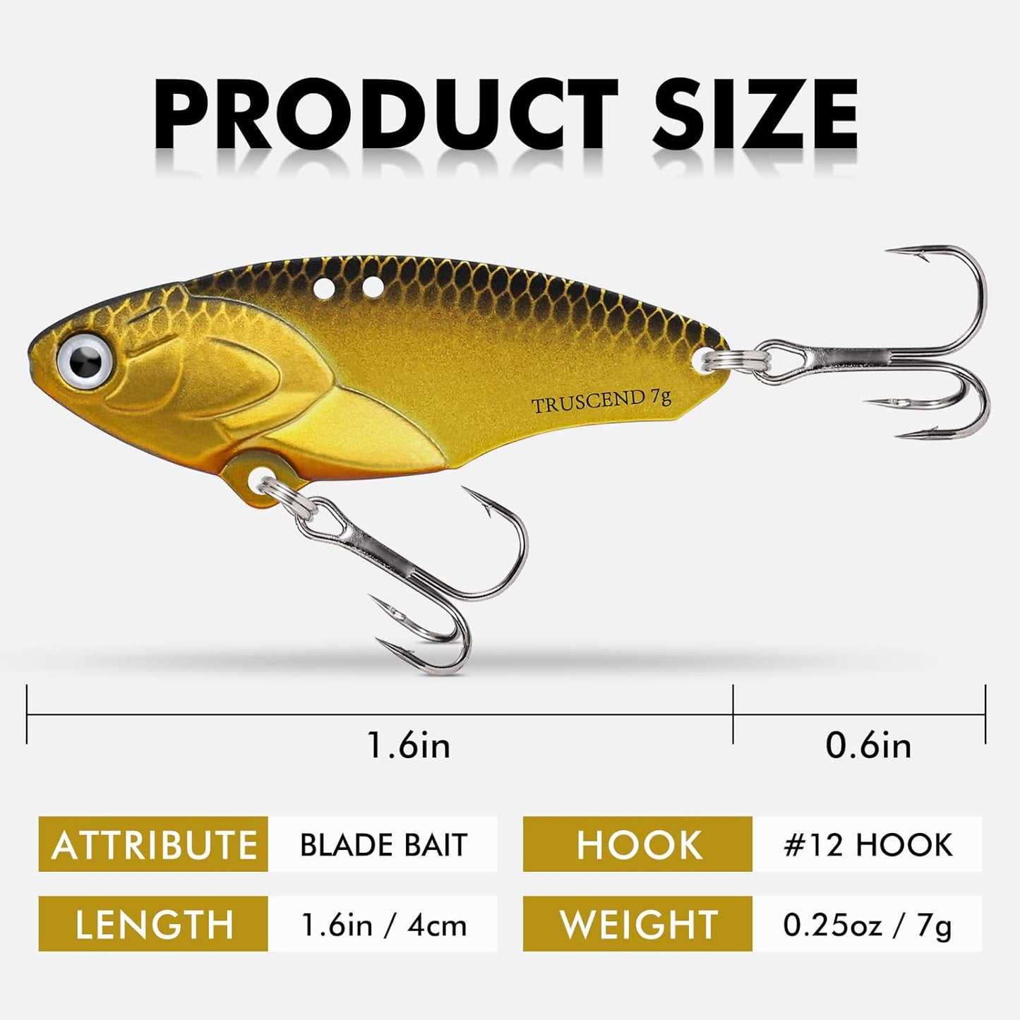 TRUSCEND Fishing Spinners with Unique Double Spoons, Nano-Plated Rooster Tail Fishing Lures with Copper Body & Blade, Great Action Blade Bait for Bass Trout Walleye, Freshwater Ice Fishing Jigs