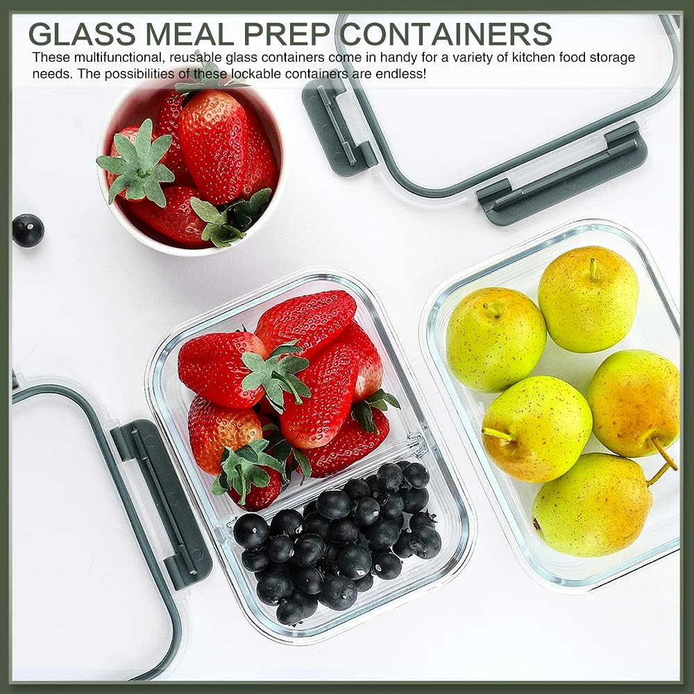 Purilite Select 10-Pack 30 oz Glass Meal Prep Containers with Lids