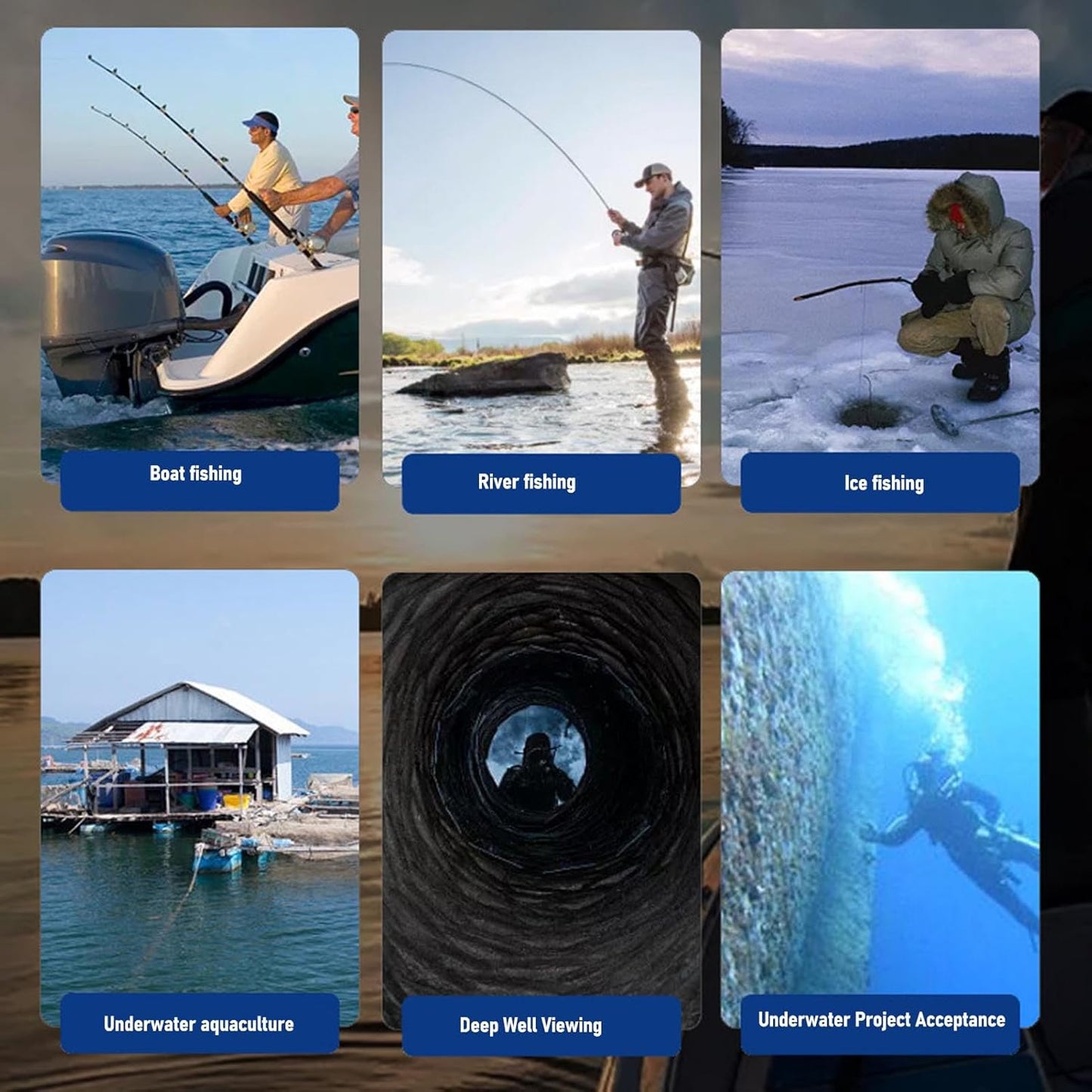 LICAEVEY Underwater Fishing Camera, 5MP 1080P Fishing Camera with Infrared Night Vision Light, Portable Fish Finder with 164ft Cable & 4.3in HD Screen for Ice Lake Boat Angling