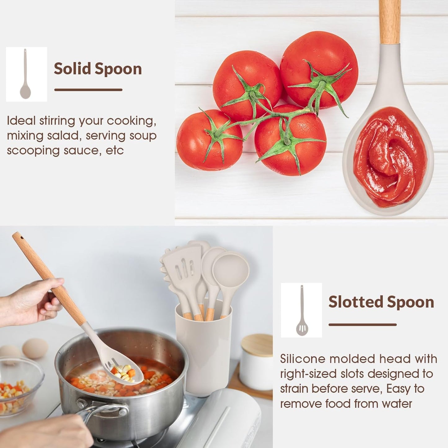 Purilite Select 6-Piece Silicone Cooking Utensil Set