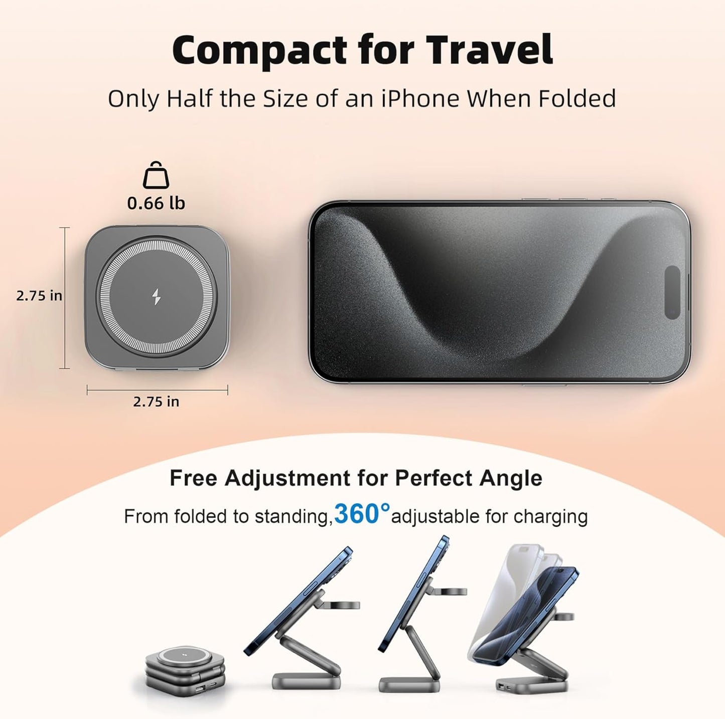 5-in-1 Wireless Charger for Magsafe, AC ISLAND Aluminum Travel Charging Station for Apple, 15W Snap Magnetic Multi Charging Stand Dock for iPhone 16/15/14/13 Apple Watch AirPods (with 35W GaN Adapter)
