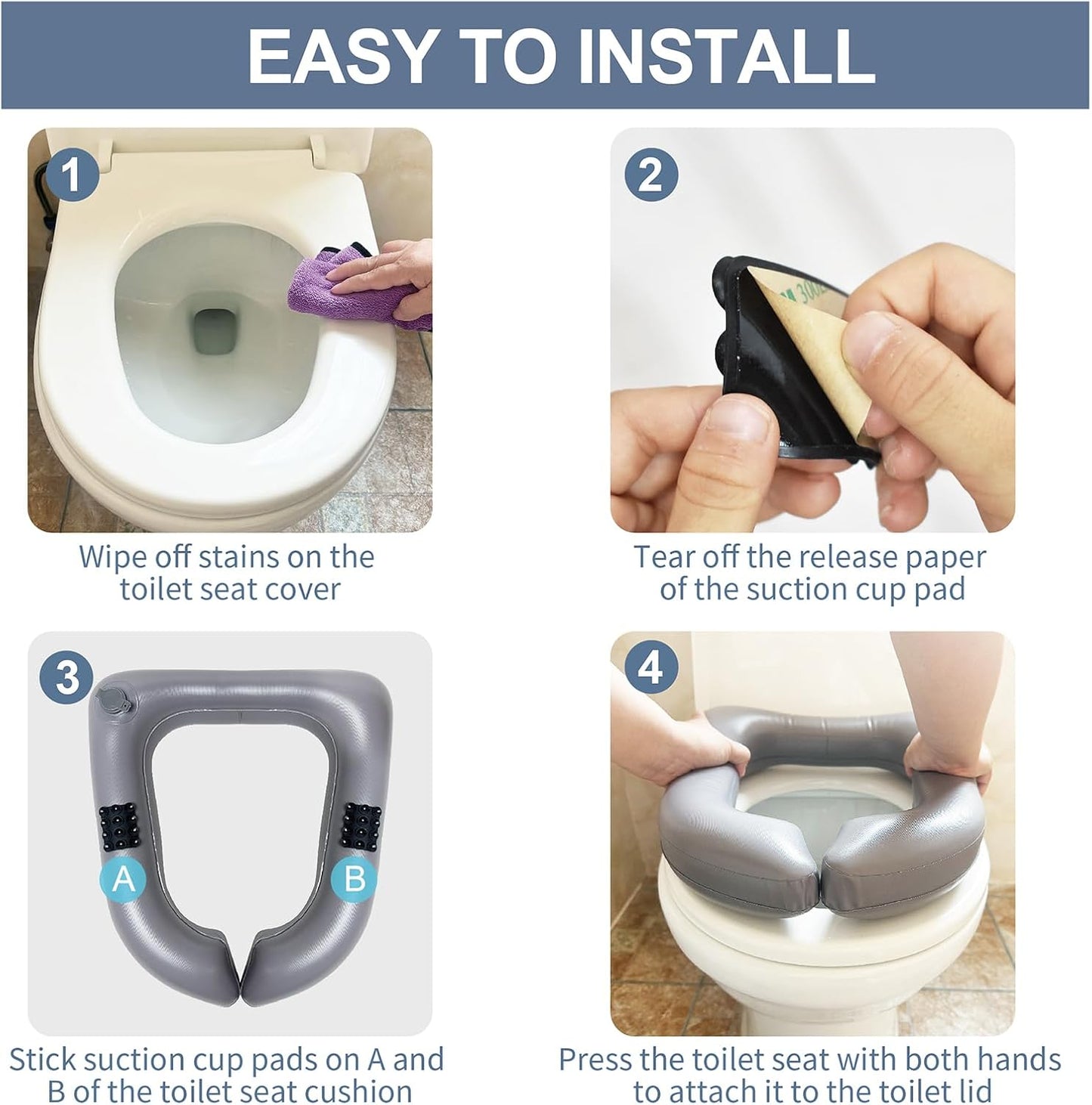 Comfort Adjustable Raised Toilet Seat for Post-Surgery, Pregnant, Seniors & Recovery - Easy Clean & Durable Supports 220lb,(16x14x2.5 in)
