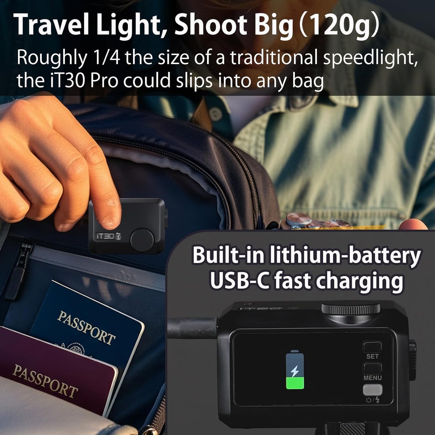 Godox iT30Pro S TTL Flash for Sony, Godox IT30 Pro S Camera Flash,iT30ProS 2.4G HSS 1/8000s, Full-Color Touchscreen,Compatible with a7IV a9III a7III a7CII a6000 a7C a7SIII ZV-E10 II a6500 (Black)