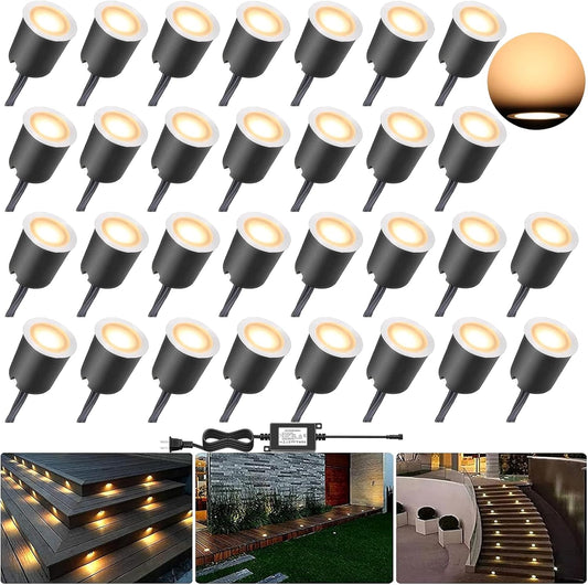 Rnehon LED Deck Lights Recessed Ø30mm Warm White