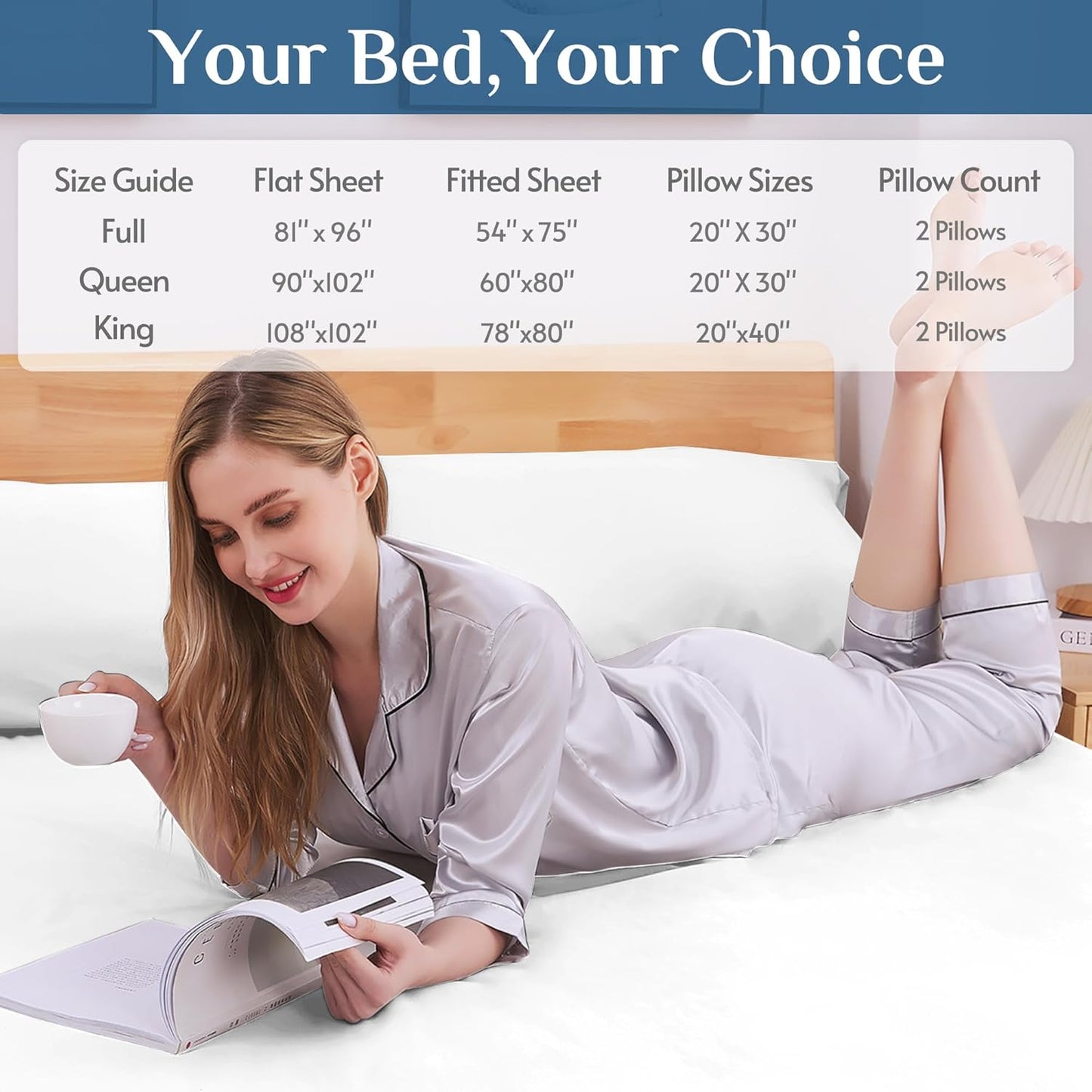 JOLLYVOGUE Queen Size Bed Sheet Set - 4 Piece Bed Sheets Set with Deep Pocket - Soft Breathable & Cooling - Resists Shrinkage & Fading Draps Queen - Easy Care (Dark Grey)