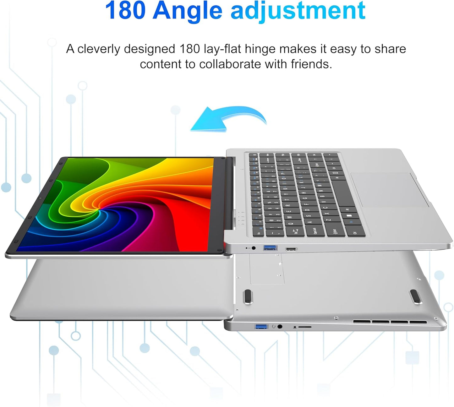Laptop Computer 14.1 inch Laptop 6GB RAM 128GB SSD, Dual-Core Cerelon N4000 (up to 2.6GHz) Ordinateur-Portable Laptop PC, 2.4G/5G WiFi, BT 5.0, USB3.0, Mini HDMI, 3 Ports USB-C Hub