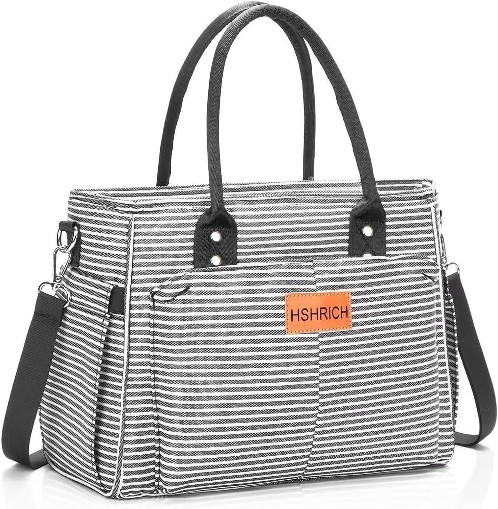 Lunch Bag for Women, Insulated Lunch Box for Work, Large Leakproof Cooler Purse with Side Pockets & Removable Shoulder Strap Women's Lunch Tote Bag for Picnic Work Beach Cute Lunch Bags (Heart)