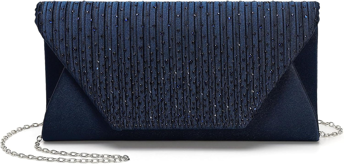 DTGN Evening Bags Clutch Purses for Women Formal, Purse Handbag Crossbody Bag Rhinestone Shoulder Bag for Wedding Party