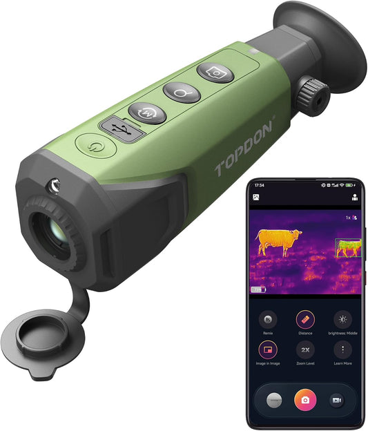 TOPDON TS004 256x192 Thermal Monocular, Supported Wireless Connection, 13mm 50Hz Thermal Night Vision with 11-Hour Battery Life, IP67 Waterproof Thermal Imaging Monocular for Hunting